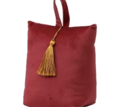 BUTEE DE PORTE VELOURS ANNEES 30 ROUGE