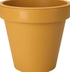 CACHE POT DOUBLE PAROI JAUNE 20CM
