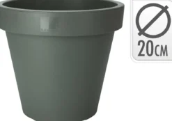 CACHE POT DOUBLE PAROI VERT 20CM