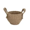 CACHE POT JONC TRESSE AVEC POIGNEES 25X18CM