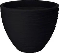 CACHE POT VAGUES GRIS ANTHRACITE 40X31CM