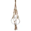 CACHE POT VERRE CORDE RAFFIA H.16CM