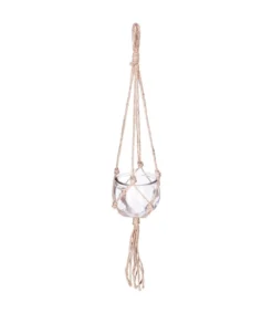 CACHE POT VERRE ET JUTE NOMADE D.10.5CM