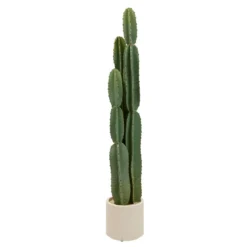 CACTUS 3 TRONCS POT BLANC SIEN H.132CM