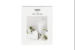 CADRE PHOTO PLASTIQUE VERRE BLANC 40X50CM
