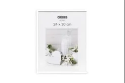 CADRE PHOTO PLASTIQUE VERRE BLANC 24X30CM