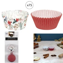 CAISSETTE CUISSON PAPIER NOEL X75 PIECES
