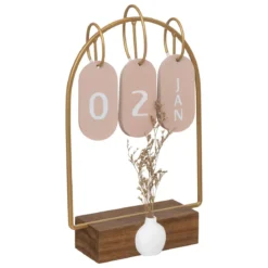 CALENDRIER BOIS FLO H.30CM