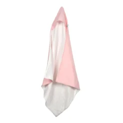 CAPE DE BAIN GAZE DE COTON ET EPONGE 75X75CM ROSE