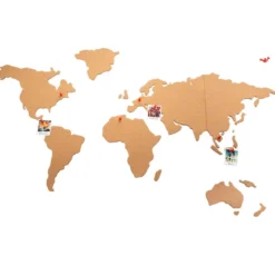 CARTE MONDE LIEGE 102X50CM