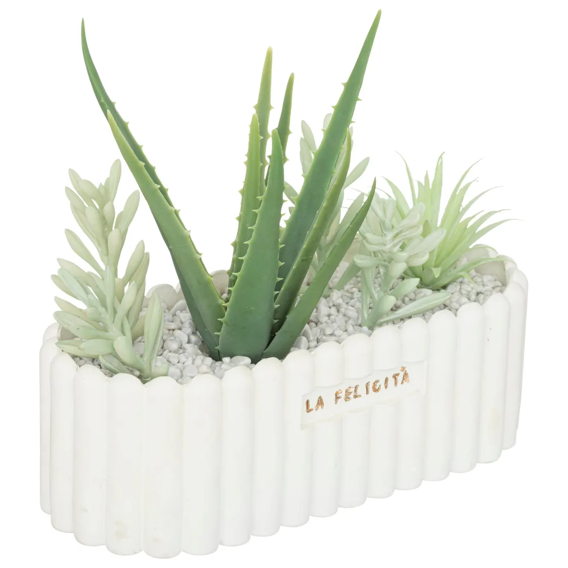 CENTRE TABLE CERAMIQUE RIVI BLANC H.20CM