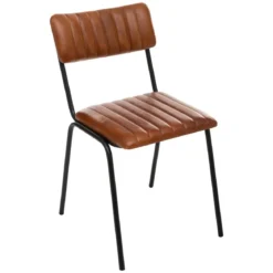 CHAISE CUIR COGNAC DARIO