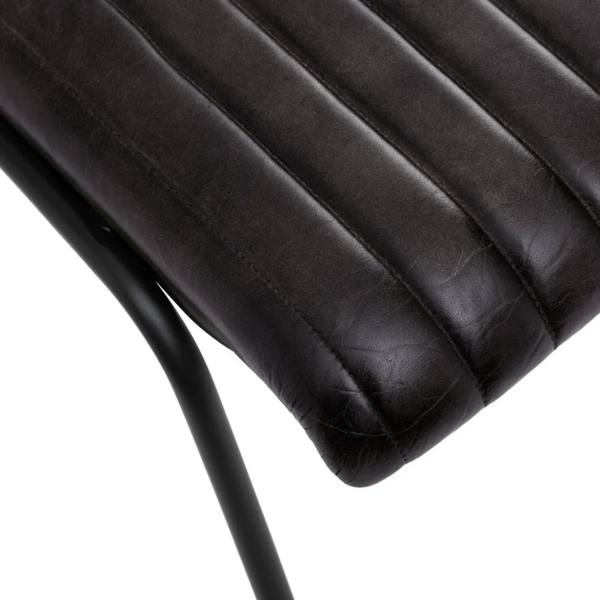 CHAISE CUIR NOIR DARIO