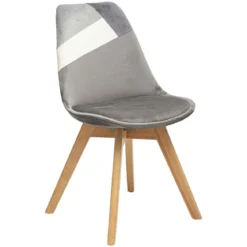 CHAISE DINER PATCHWORK GRIS BAYA