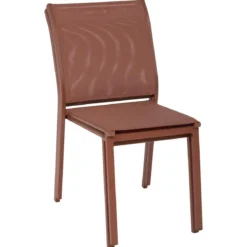 CHAISE ESSENTIA EMPILABLE ACAJOU ACAJOU