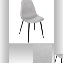 CHAISE GRIS PIED NOIR TYKA