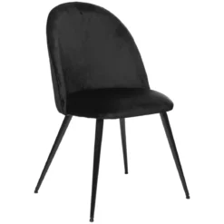CHAISE PIED NOIR VELOURS SLANO NOIR