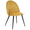 CHAISE PIED NOIR VELOURS SLANO OCRE