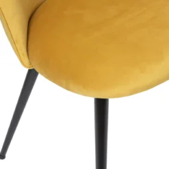 CHAISE PIED NOIR VELOURS SLANO OCRE