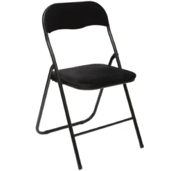 CHAISE PLIANTE VELOURS NOIR
