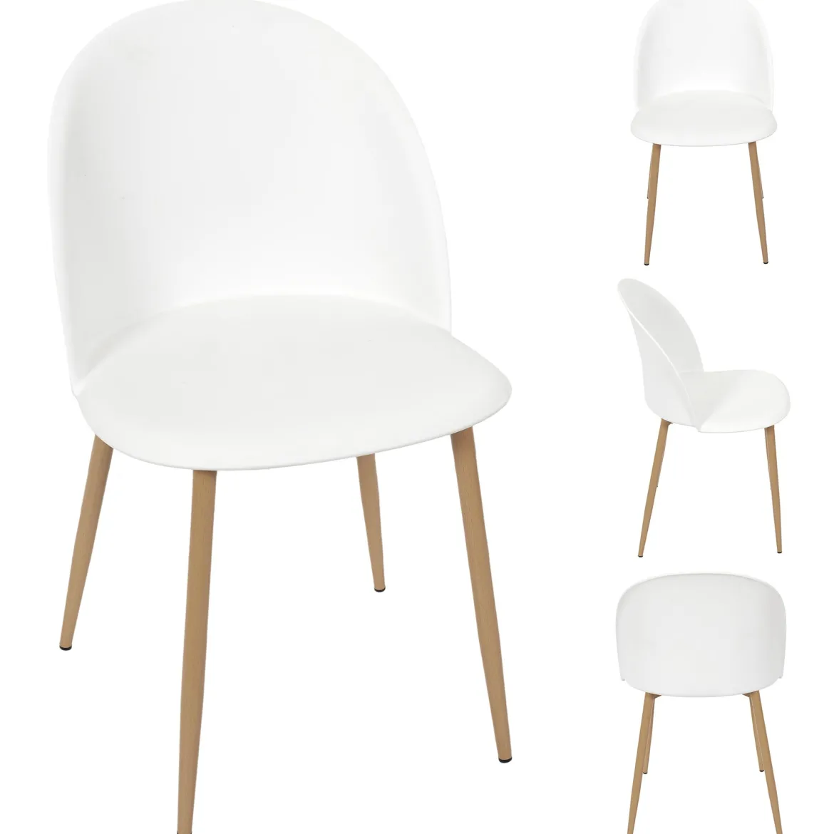 CHAISE SCANDINAVE BERGEN BLANC