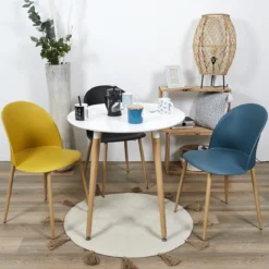 CHAISE SCANDINAVE BERGEN BLEU CANARD