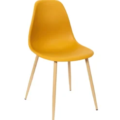 CHAISE SCANDINAVE GUSTAVE JAUNE PIEDS METAL