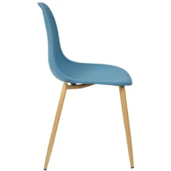 CHAISE SCANDINAVE GUSTAVE TURQUOISE PIEDS METAL