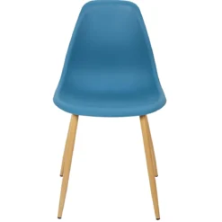 CHAISE SCANDINAVE GUSTAVE TURQUOISE PIEDS METAL