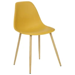 CHAISE TAHO PIED IMITATION CHENE OCRE