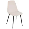 CHAISE TYKA CHENILLE BEIGE PIEDS METAL NOIR