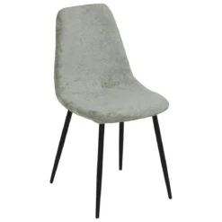 CHAISE TYKA CHENILLE KAKI PIEDS METAL NOIR