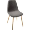 CHAISE VELOURS IMITATION HETRE ROKA GRIS