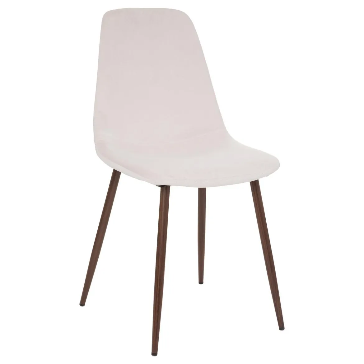 CHAISE VELOURS IMITATION NOYER ROKA IVOIRE