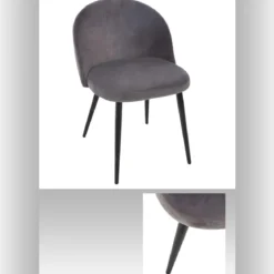 CHAISE VELOURS NAEL GRIS