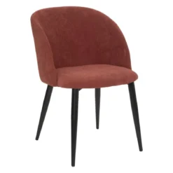 CHAISE VELOURS PIED NOIR CELESTE TERRACOTTA