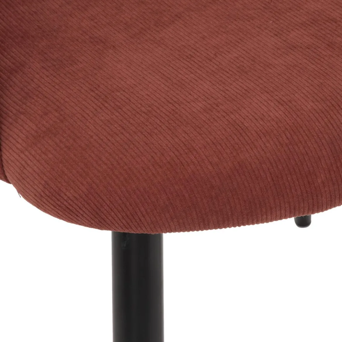 CHAISE VELOURS PIED NOIR CELESTE TERRACOTTA