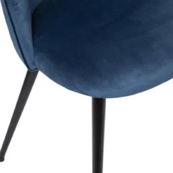 CHAISE VELOURS PIED NOIR SLANO ENCRE