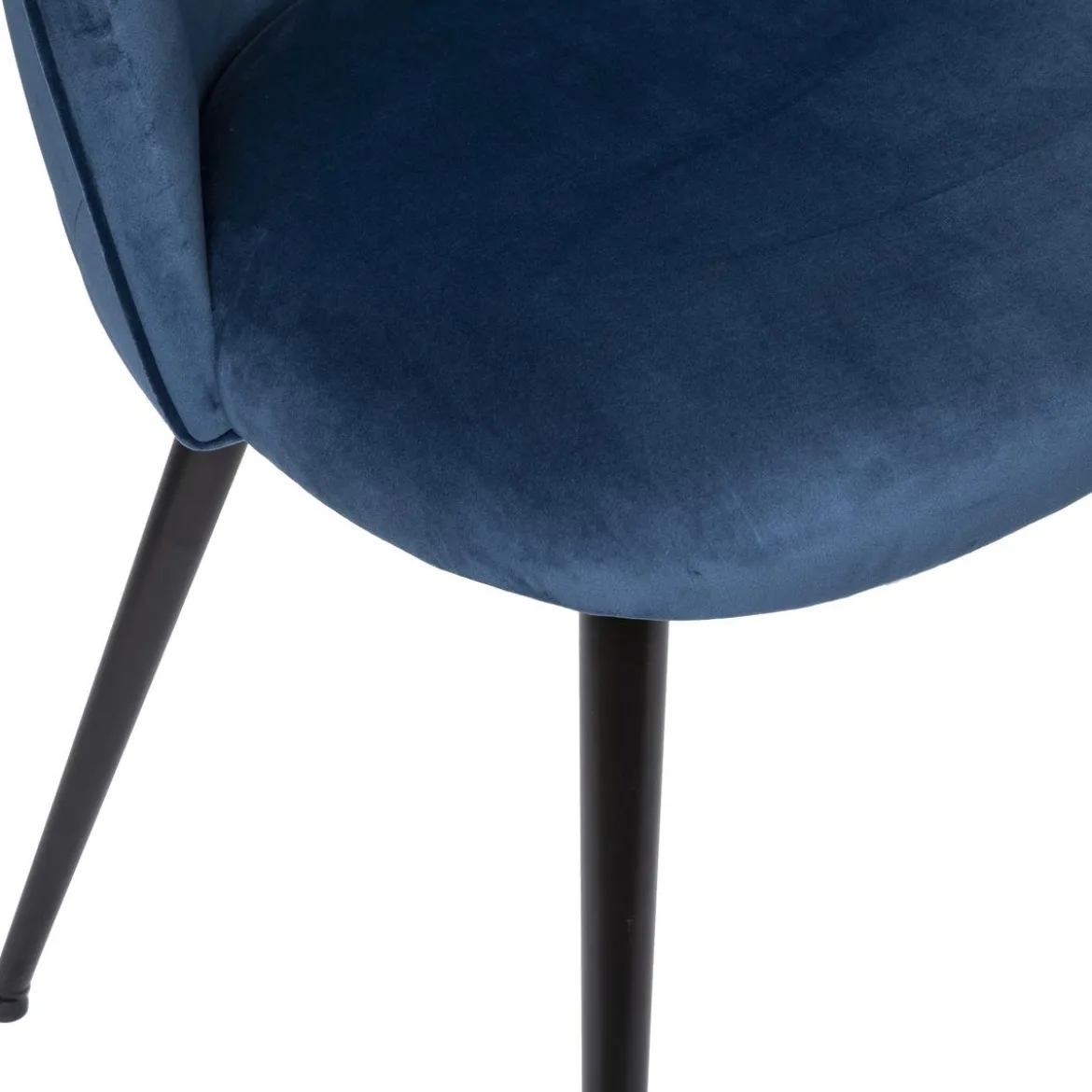 CHAISE VELOURS PIED NOIR SLANO ENCRE