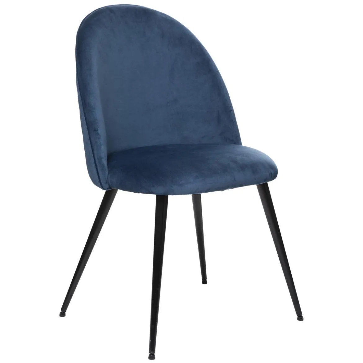 CHAISE VELOURS PIED NOIR SLANO ENCRE