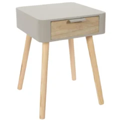 CHEVET 1 TIROIR EN BOIS TAUPE