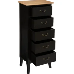 CHIFFONNIER 5 TIROIRS NOIR CHRYSA