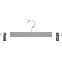 CINTRE BOIS PINCE METAL GRIS X2 PIECES