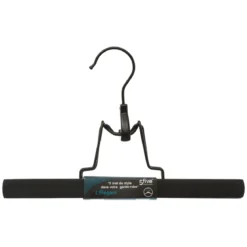 CINTRE BOIS RUBBER PINCE NOIR