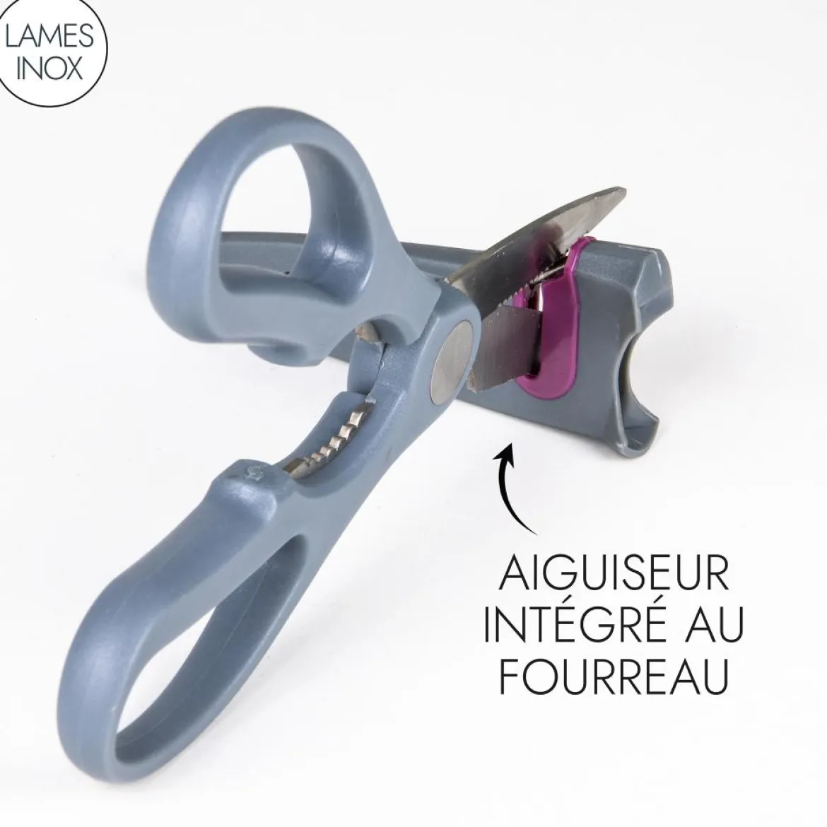 CISEAUX AVEC FOURREAU AIGUISEUR