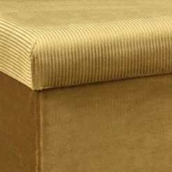 COFFRE BANC PLIABLE VELOURS COTELE GIULIA JAUNE