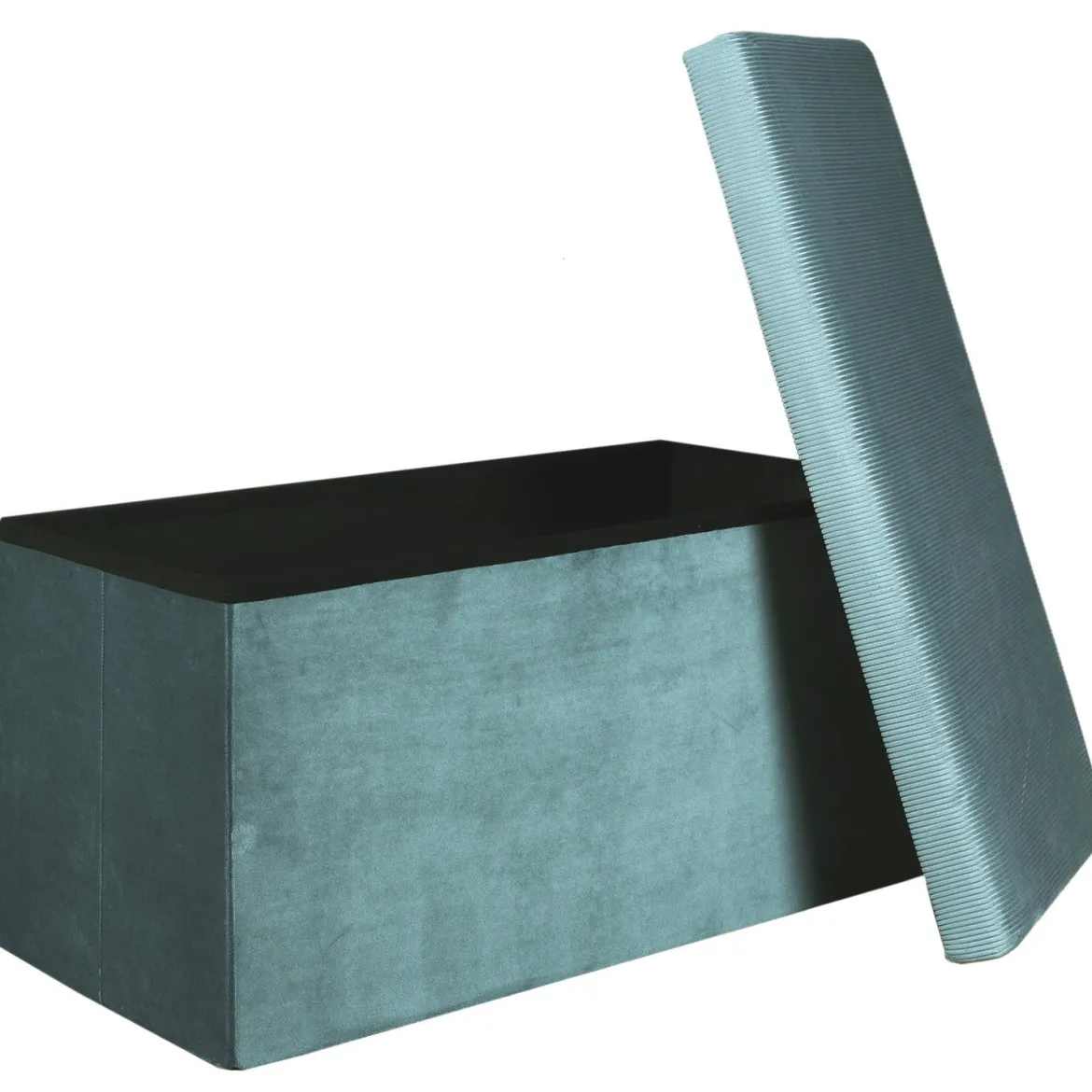 COFFRE BANC PLIABLE VELOURS COTELE GIULIA BLEU