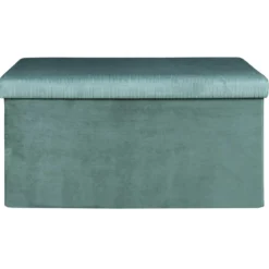 COFFRE BANC PLIABLE VELOURS COTELE GIULIA BLEU