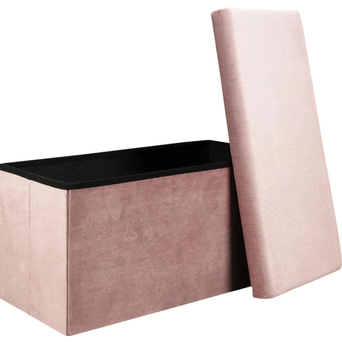 COFFRE BANC PLIABLE VELOURS COTELE GIULIA ROSE