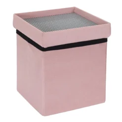 COFFRE POUF PLIABLE COMPATIBLE BRIQUE ROSE